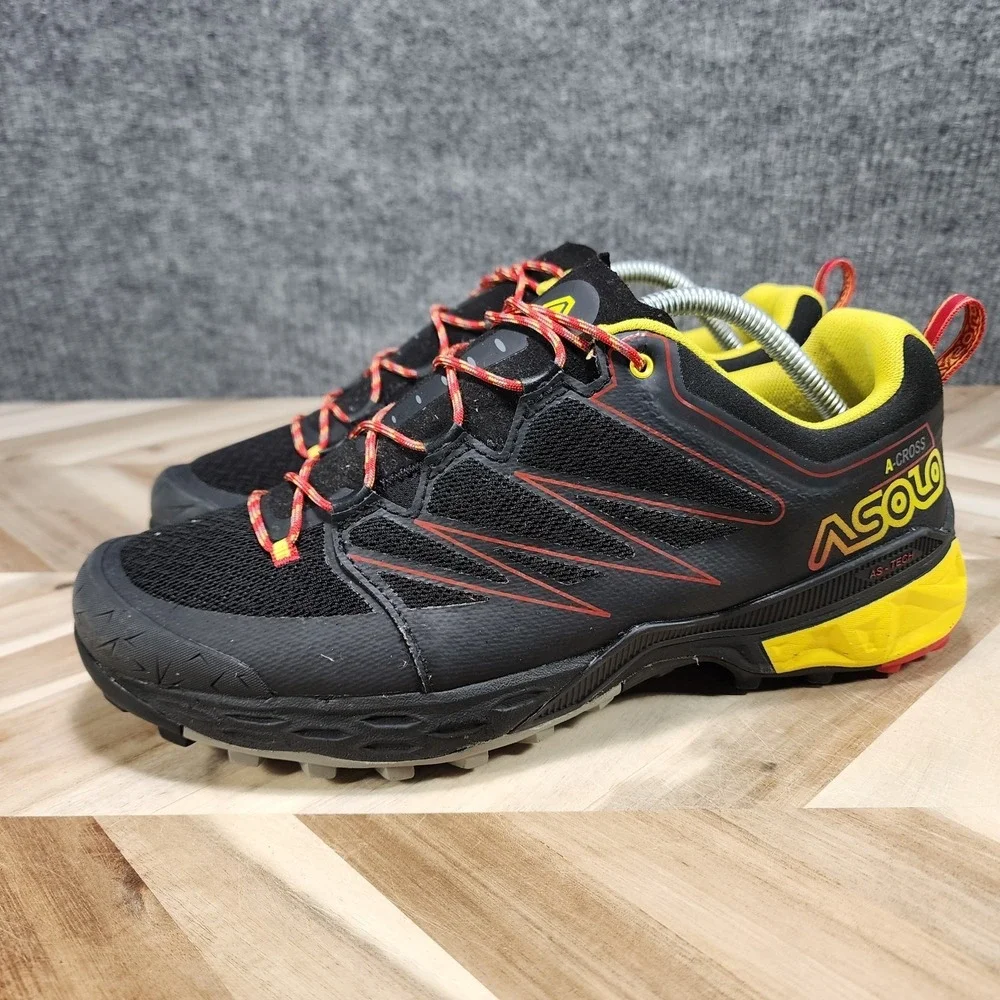 Asolo Softrock Men's Size 9 A-Cross Hiking Trail Shoes Sneakers Black/Yellow